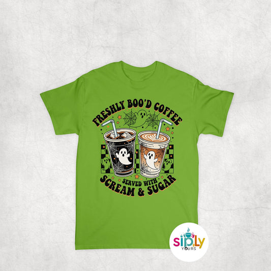 Freshly Boo'd Coffee Tee, Crewneck, Hoodie Adult S-3XL