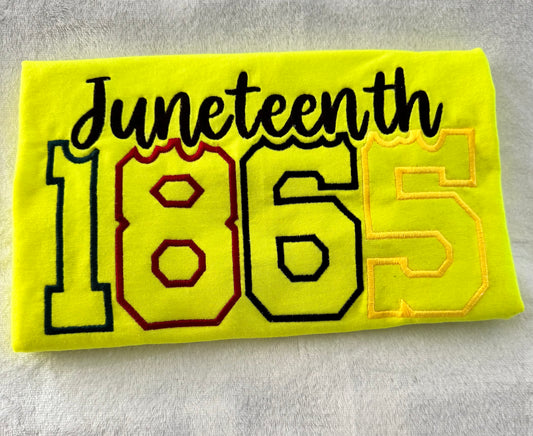 Embroidered Juneteenth 1865 T-Shirt