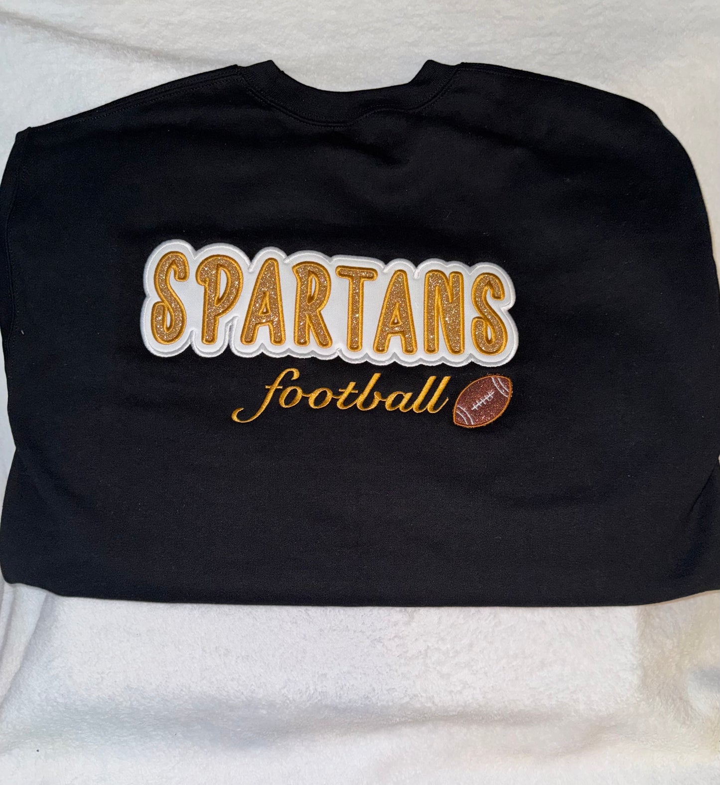 Embroidered Spartans Football Adult Crewneck, Hoodie