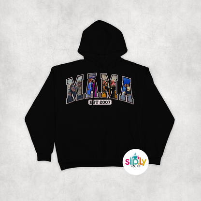 MAMA EST Tee, Crewneck, Hoodie Adult S-3XL