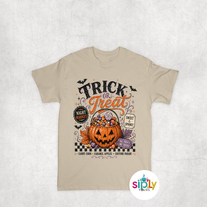 Trick-or-Treat Tee, Crewneck, Hoodie Adult S-3XL