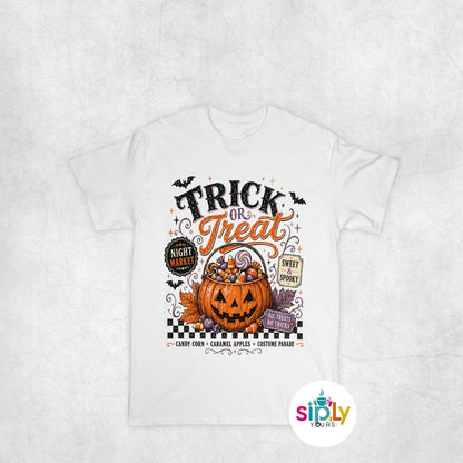 Trick-or-Treat Tee, Crewneck, Hoodie Adult S-3XL